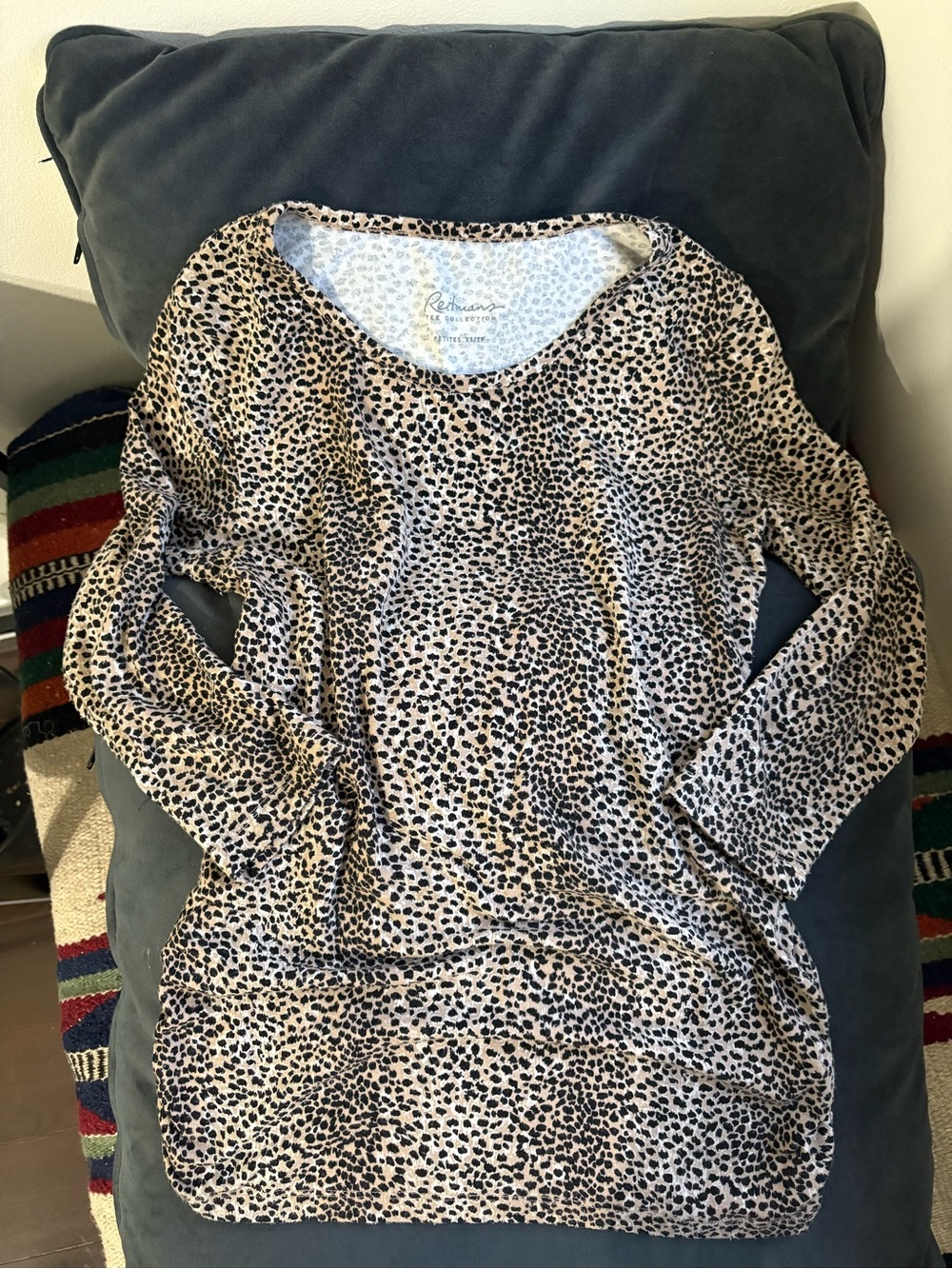Leopard print three quarter sleeve top